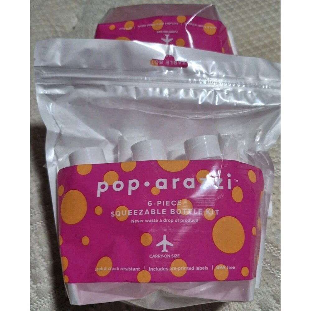 Pop-Arazzi Squeezable Bottle Kit Carry-On Size with Custom Labels TSA Approved